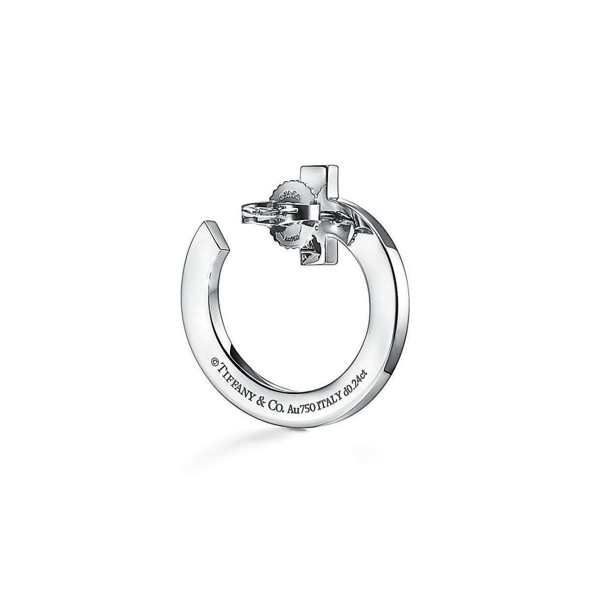 Tiffany T1 Open Hoop 18K White Gold Earrings