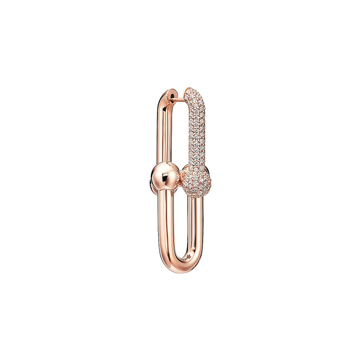 Tiffany HardWear Large Link Diamonds 18K Gold Earrings