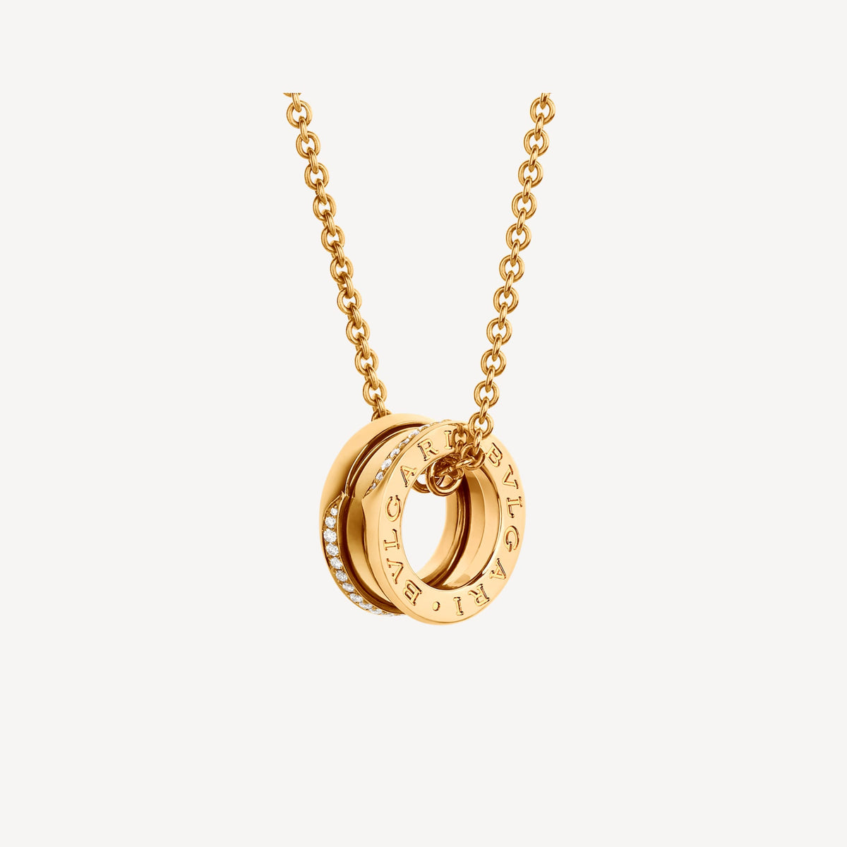 B.zero1 Demi-Pave Diamonds 18K Gold Necklace
