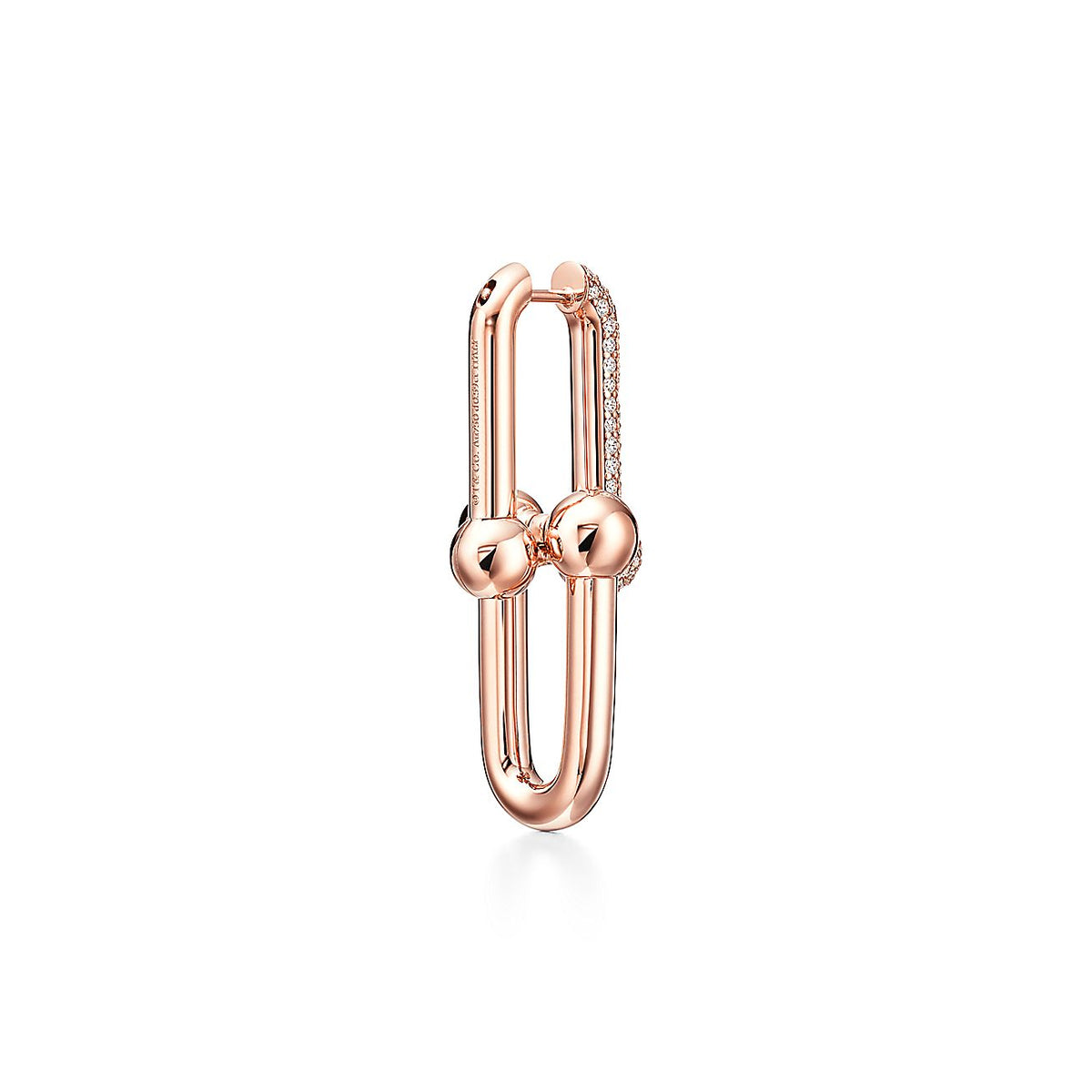 Tiffany HardWear Large Link Diamonds 18K Gold Earrings