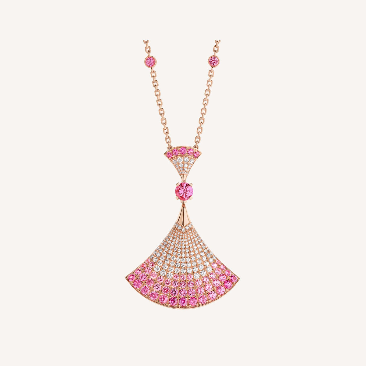 Bvlgari DIVAS' DREAM Pink Diamonds 18K Gold Necklace