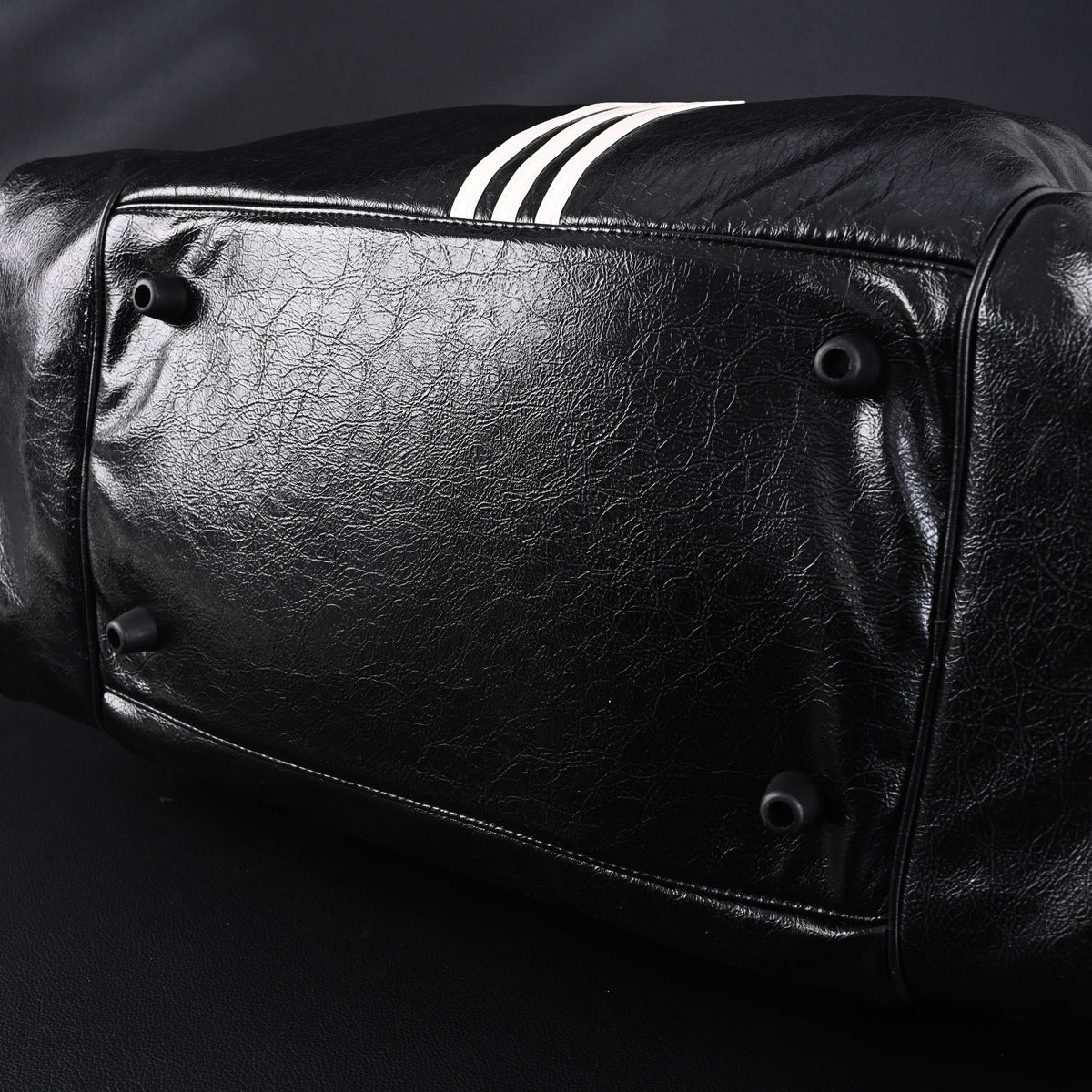 Balenciaga x adidas Large Duffel Travel Bag - Black with Trefoil Logo and Triple Stripes