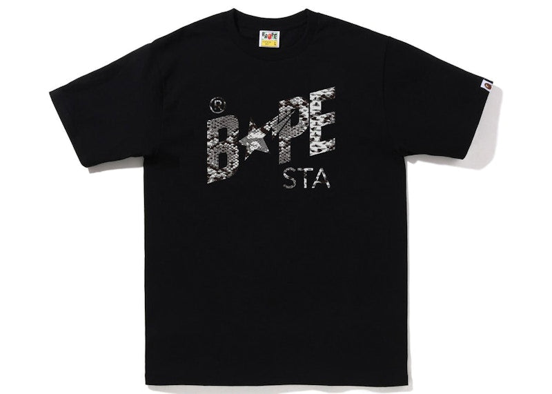 BAPE Snake Bape Sta Logo Tee Black Grey
