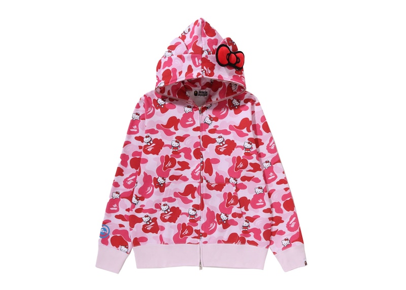 BAPE x Sanrio Characters Hello Kitty Camo Full Zip Hoodie (Ladies) Pink