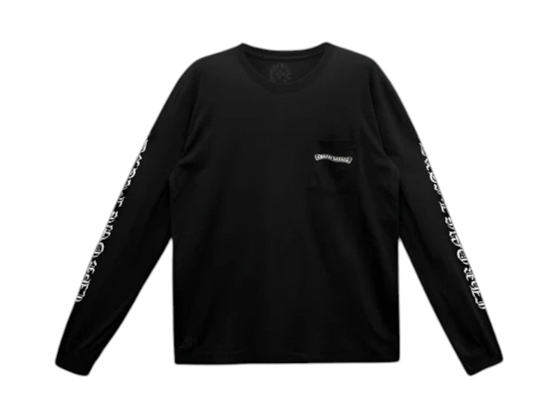 Chrome Hearts Scroll Logo L/S Pocket T-shirt Black