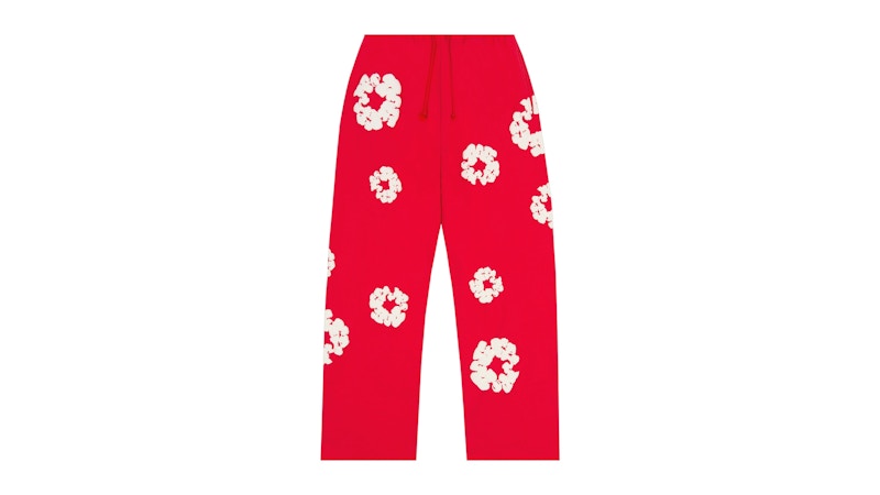Denim Tears Cotton Wreath Baggy Sweatpants Red