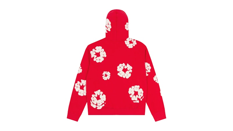 Denim Tears Cotton Wreath Zip Hoodie Red