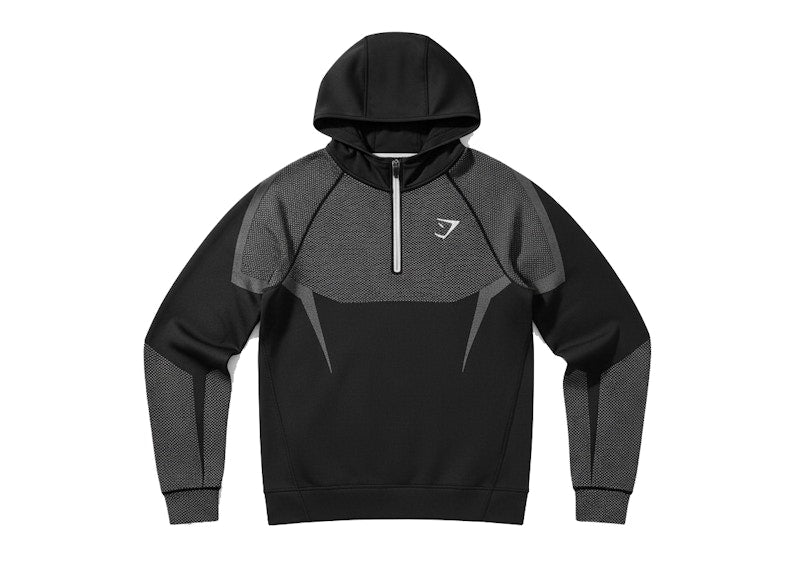 Gymshark Onyx 5.0 Seamless Hoodie Black/Light Grey