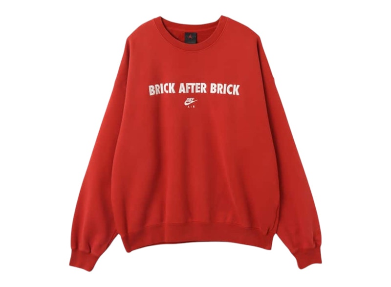 Jordan BIKE AIR x Nigel Sylvester Fleece Crewneck Sweatshirt Cinnabar Red