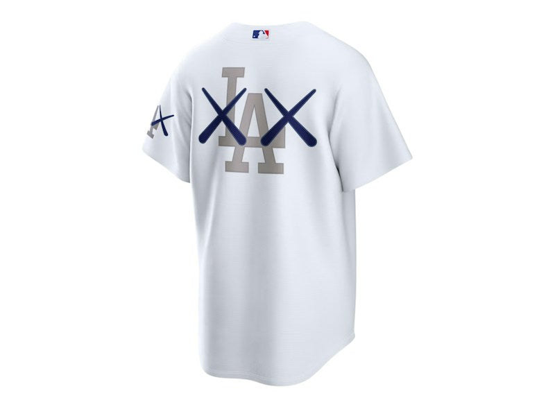 KAWS Nike MLB Stadium Los Angeles Dodgers Jersey White
