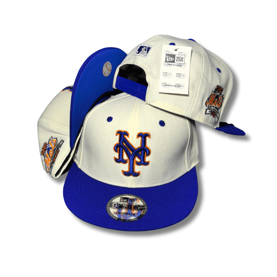 New York Mets White and Blue with 2000 Subway Series Patch Snapback Cap