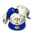 Texas Rangers White and Royal Blue Gold Accent Embroidery Snapback Cap