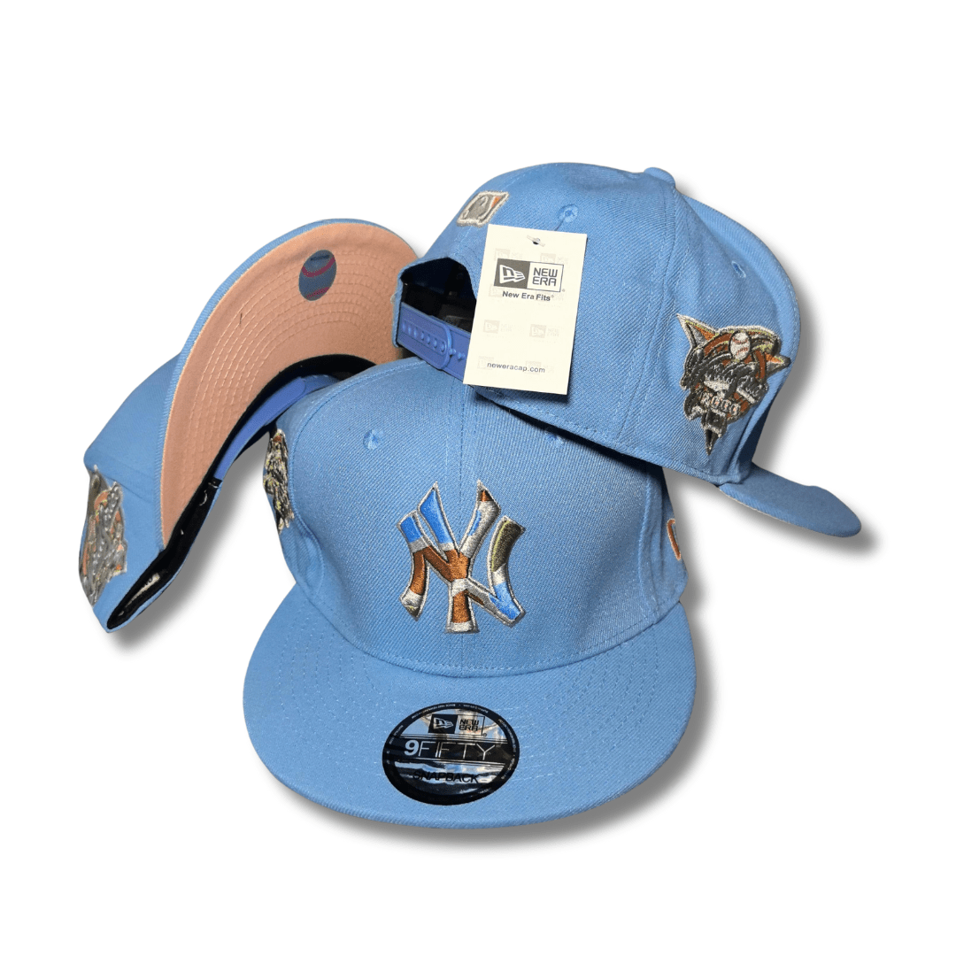 New York Yankees Light Blue with Multicolor Logo and Side Patches Snapback Cap