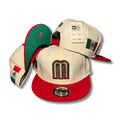 Mexico Baseball Cap Letter M with Embroidered 9FIFTY Flag Flat Brim - Snapback
