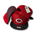 Cincinnati Reds 9FIFTY Red with Black Brim and White Logo - Snapback Hat