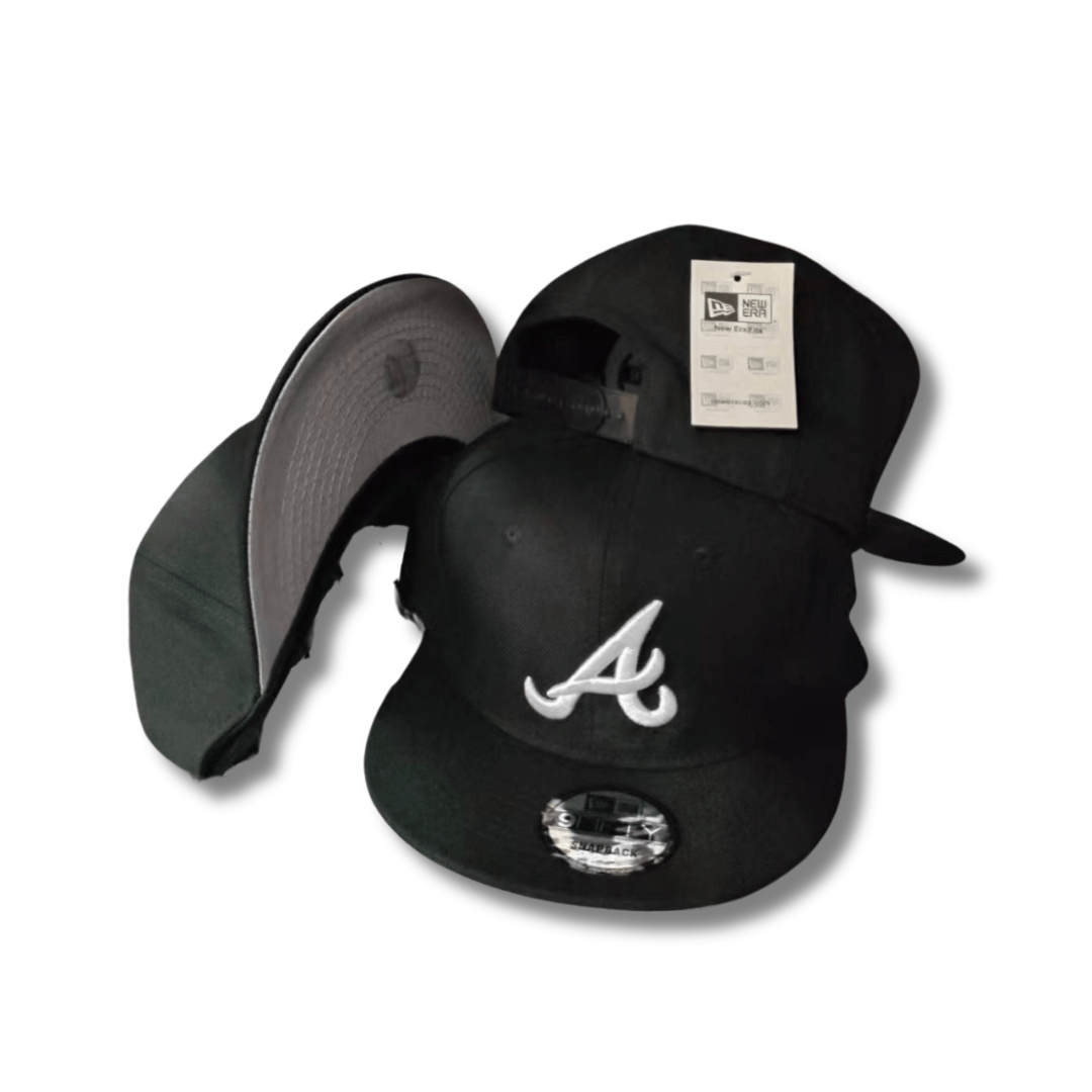 Atlanta Braves Black Adjustable Flat Brim MLB Snapback Cap