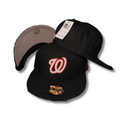 Washington Nationals Black with Embroidered Logo Fitted Cap