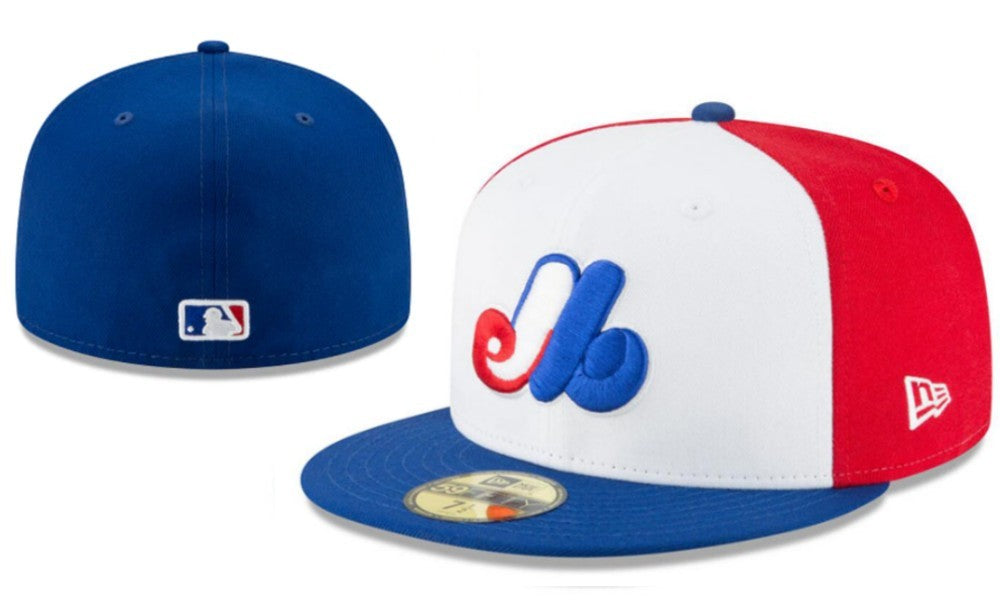 Montreal Expos Retro MLB Fitted Cap - Red, White, and Blue Design
