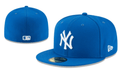 New York Yankees MLB Fitted Cap - Bright Blue with White Logo