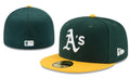Oakland Athletics Green and Yellow Fitted Cap with Team Logo