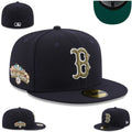 Boston Red Sox 100th Anniversary Fitted Hat - Navy with Gold Embroidery and Green Under-Visor