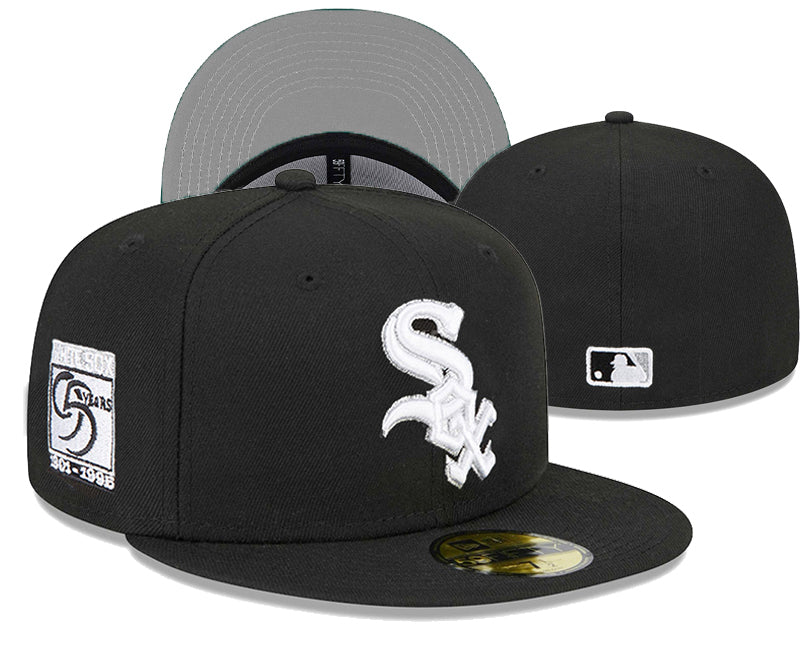 Chicago White Sox 95th Anniversary Fitted Hat - Black with Commemorative Patch