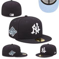 New York Yankees 1996 World Series Fitted Hat with Light Blue Underbrim - Black