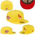 Los Angeles Dodgers World Series 59FIFTY Hat - Vibrant Yellow with Red Underbill