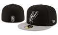 San Antonio Spurs NBA Snapback Cap with Embroidered Logo and Gray Brim - Black