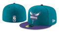 Charlotte Hornets NBA Snapback Cap with Embroidered Logo and Purple Brim - Teal