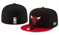 Chicago Bulls NBA Snapback Cap with Embroidered Logo and Red Brim - Black