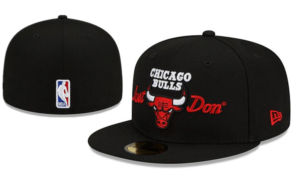 Chicago Bulls Just Don NBA Snapback Cap with Embroidered Logo - Black
