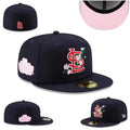 St. Louis Cardinals Floral World Series Snapback Cap - Navy with Pink Under-Visor