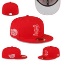 Boston Red Sox World Series Edition Fitted Cap - Vibrant Red with Commemorative Patch