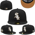 Chicago White Sox Fitted MLB Hat with 2005 World Series Patch and Gold Accents - Black