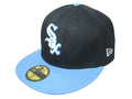 Chicago White Sox Fitted MLB Hat with Light Blue Brim - Black