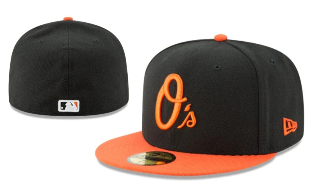 Baltimore Orioles Black and Orange Fitted Hat with O's Logo