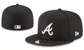 Atlanta Braves Black Fitted Hat - Classic Embroidered Logo Design