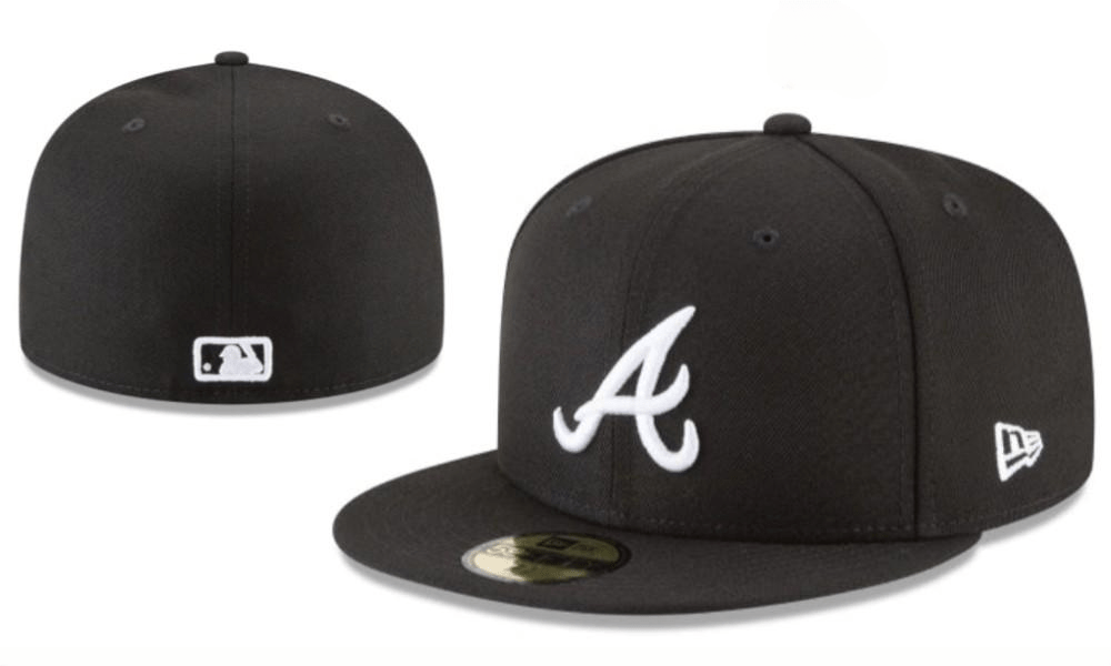 Atlanta Braves Black Fitted Hat - Classic Embroidered Logo Design