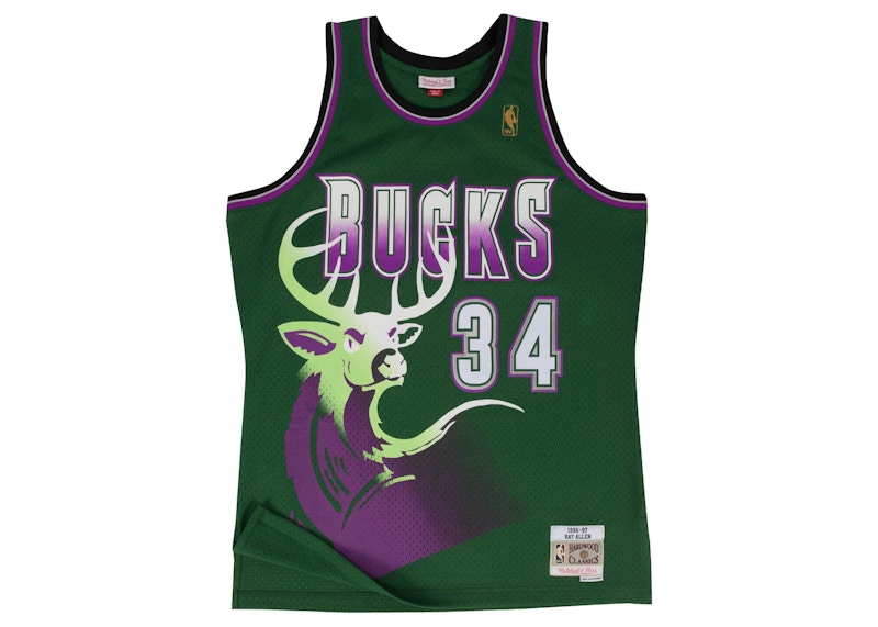 Mitchell & Ness Milwaukee Bucks Alternate 1996-97 Ray Allen Swingman Jersey Dark Green