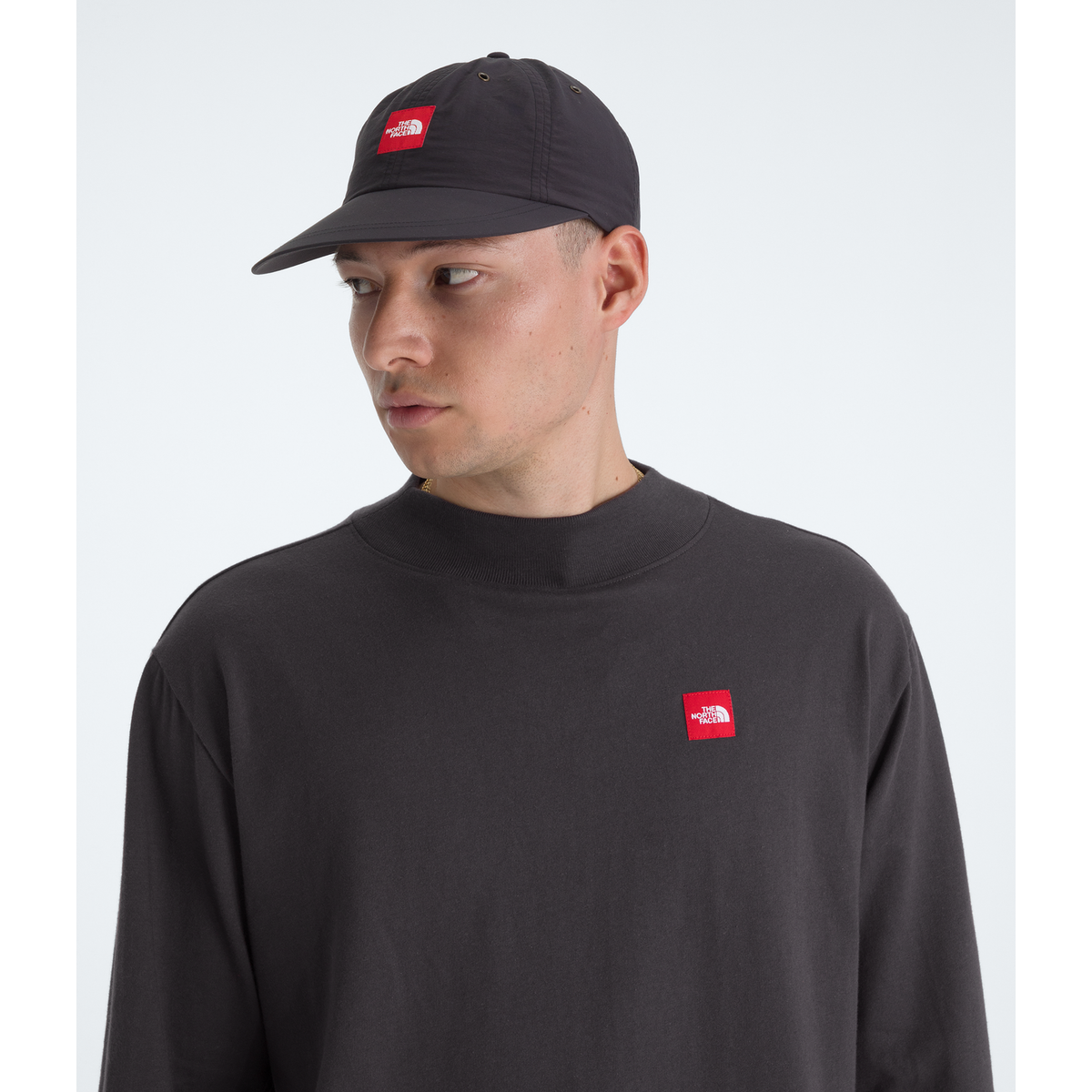 The North Face Men's Red Box Long-Sleeve T-Shirt in Obsidian