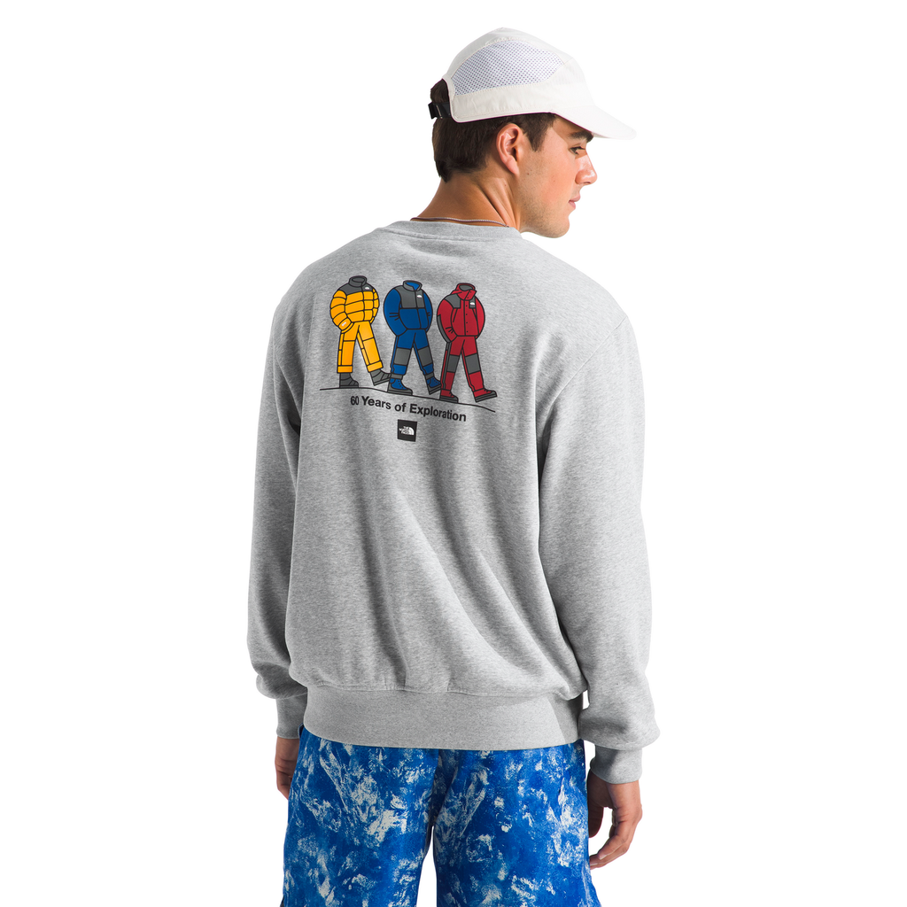 The North Face Celebration Relaxed Graphic Crewneck Sweatshirt in TNF Light Grey Heather