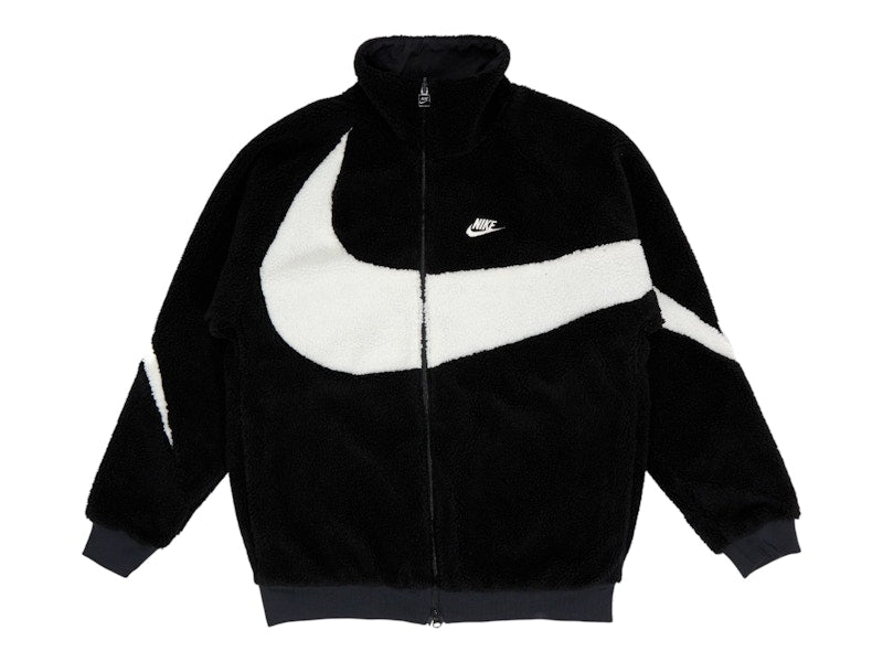 Nike Big Swoosh Reversible Boa Jacket (Asia Sizing) Black Sail