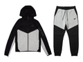 Nike Tech Fleece Windrunner Full Zip Hoodie & Jogger Set Dark Grey Heather/Black