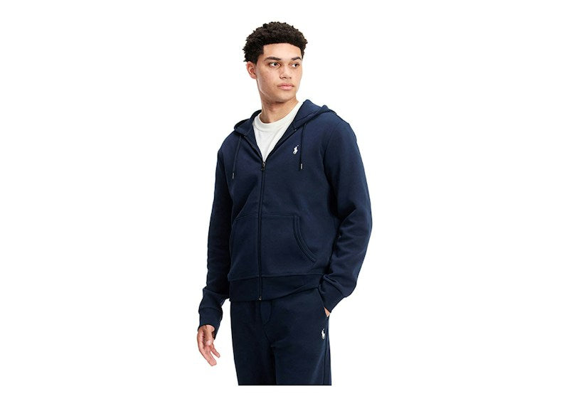 Polo Ralph Lauren Double Knit Zip-Up Hoodie Aviator Navy/White