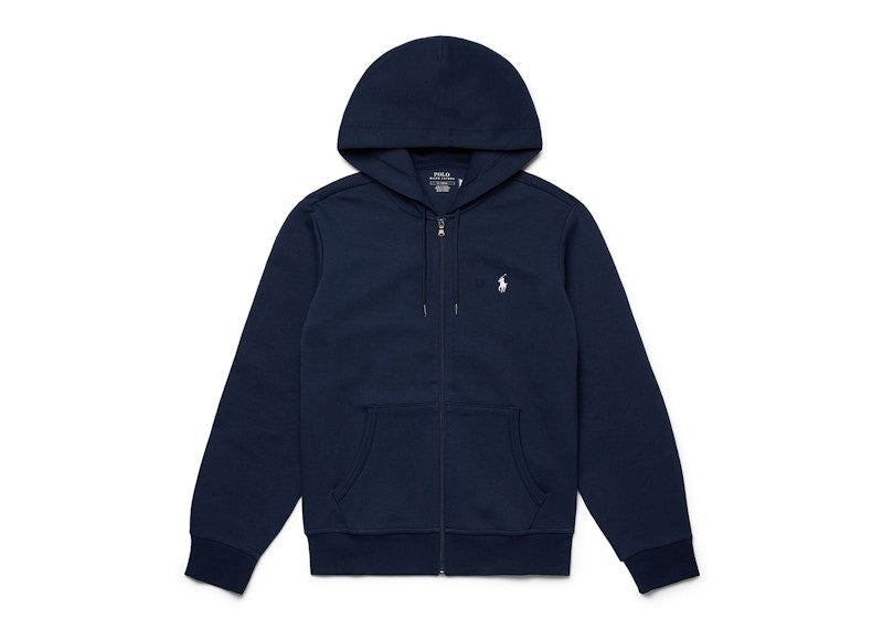 Polo Ralph Lauren Double Knit Zip-Up Hoodie Aviator Navy/White
