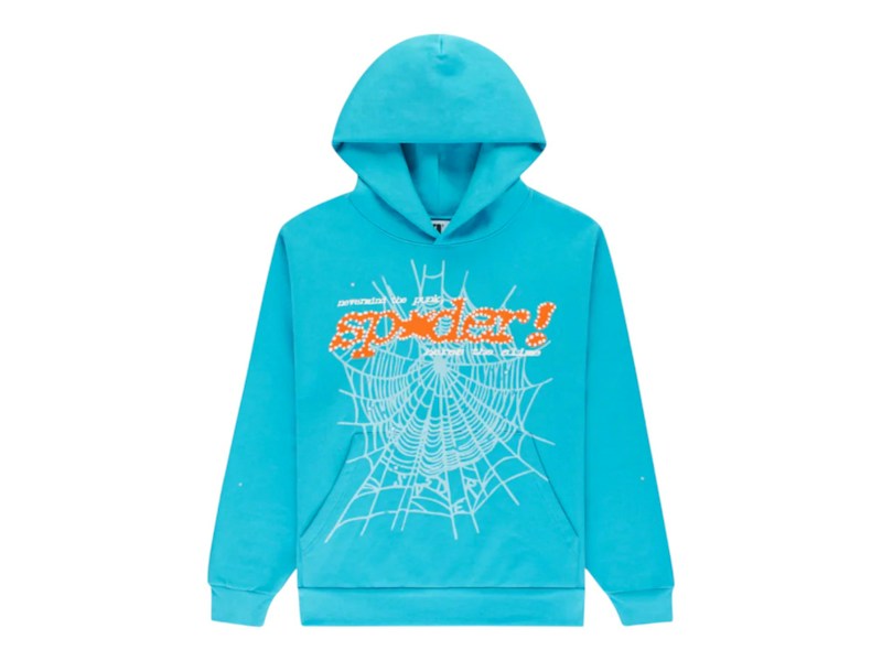 Sp5der Punk V2 Hoodie Cyan