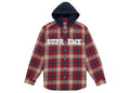 Supreme Applique Hooded Flannel Shirt Red