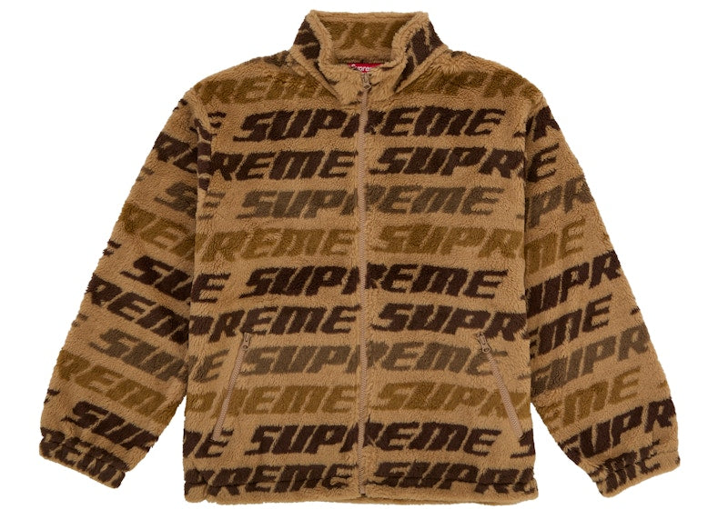 Supreme Repeat Jacquard Fleece Jacket Tan