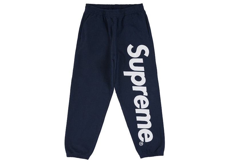 Supreme Satin Applique Sweatpant (SS26) Washed Navy